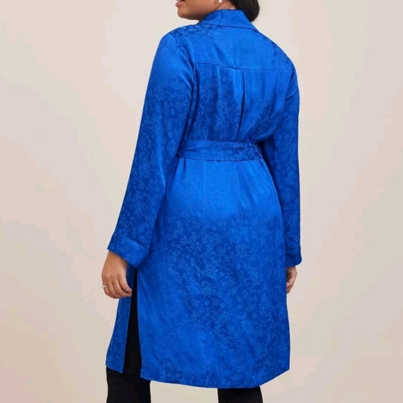 Torrid Jacquard Trench Size 2(18/20, 2x) Blue - Picture 2 of 12
